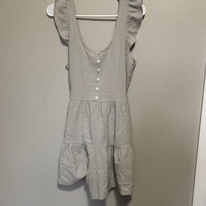 Gray Sleeveless Button-Down Romper